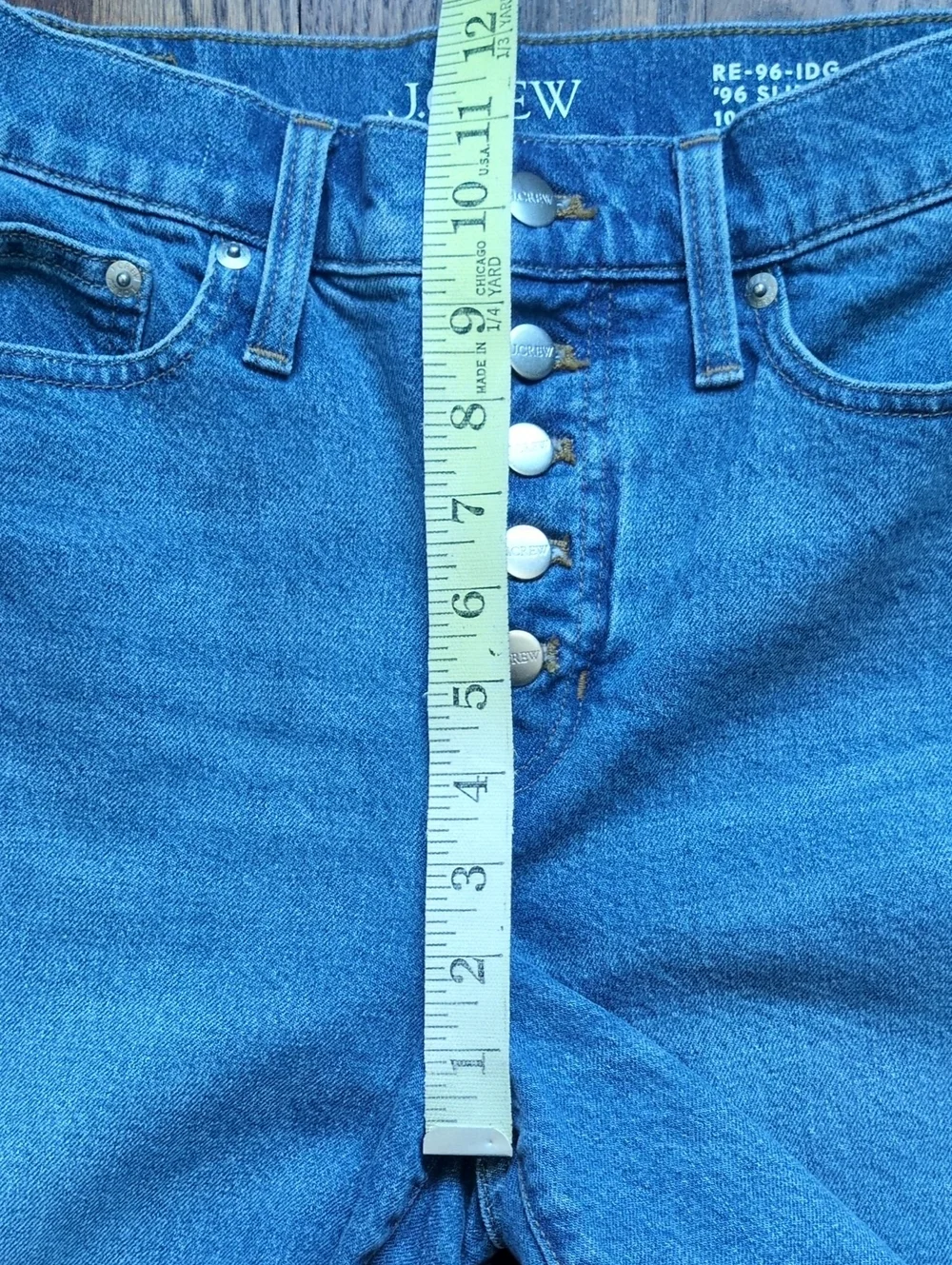 J. Crew Slim Wide High Rise Leg Cropped Button-Fly Jeans